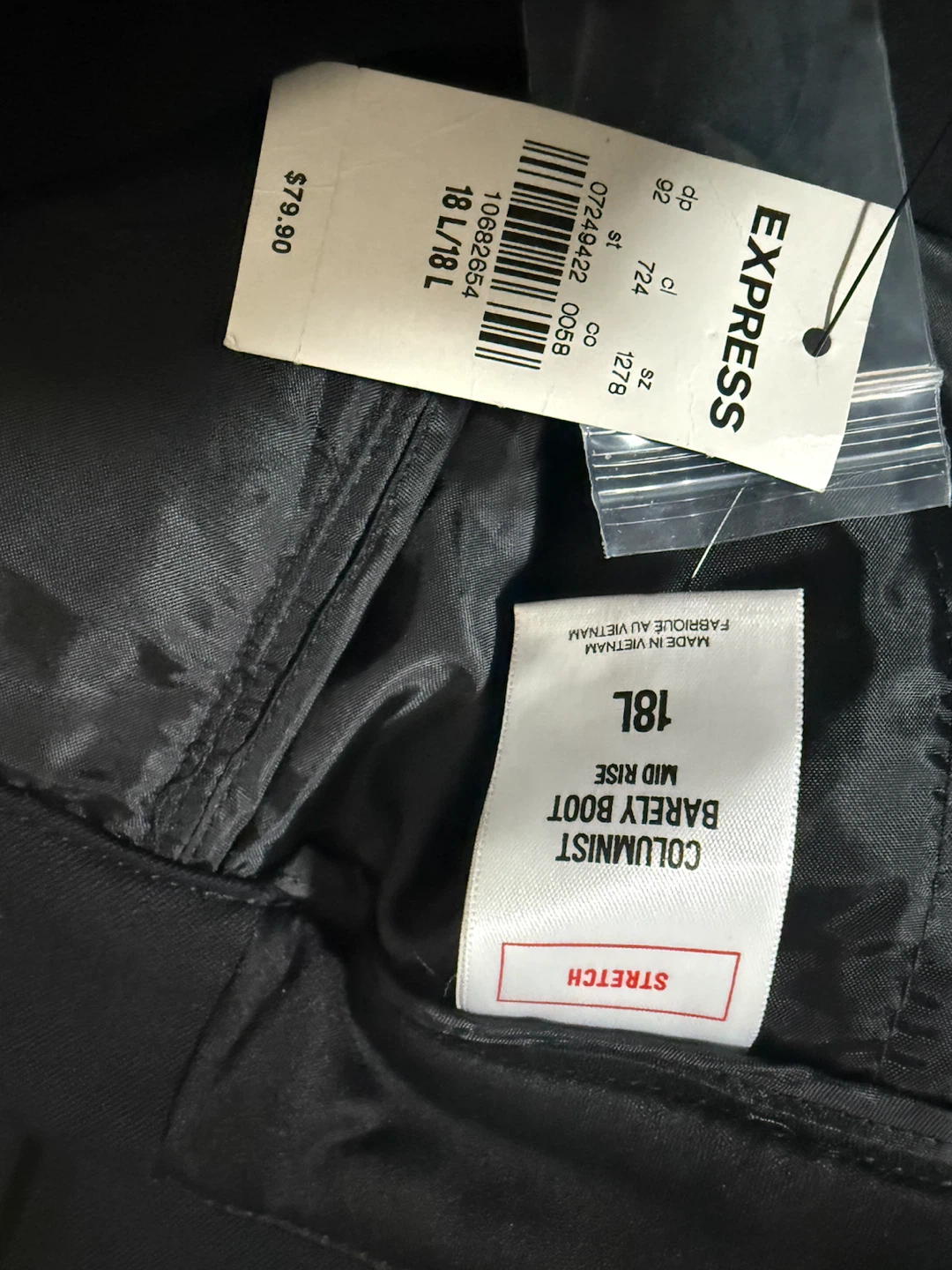 Express Columnist Barely Boot Mid Rise Pants - Black - Size 18L - photo 5
