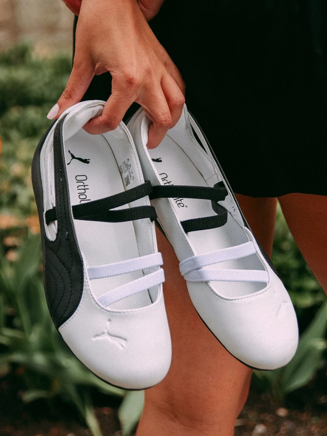 7.5 Puma Ballet Flats - White/Black