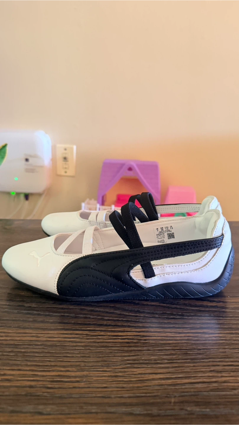 7.5 Puma Ballet Flats - White/Black - photo 2