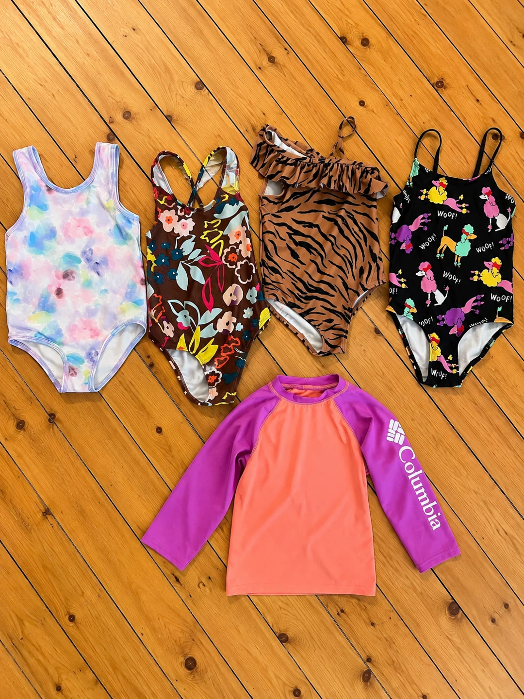 Girls’ Bathing Suit Bundle – Size 4 / 4T – 5 Pieces
