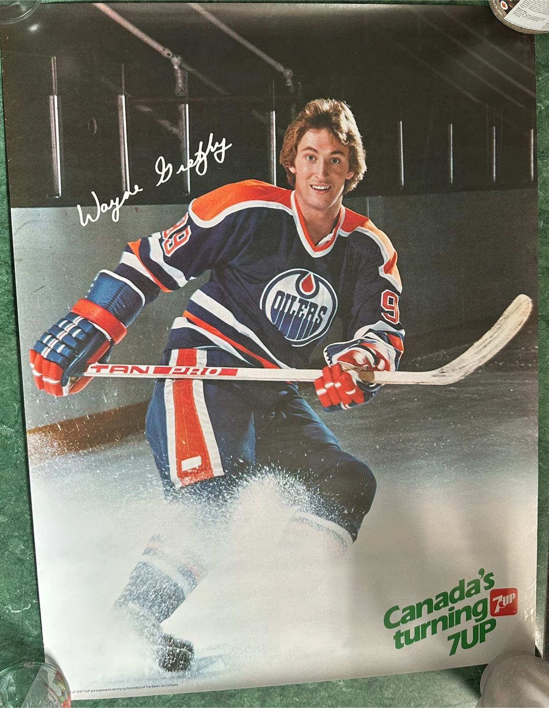 Wayne Gretzky Edmonton Oilers 7UP Poster 19x25"