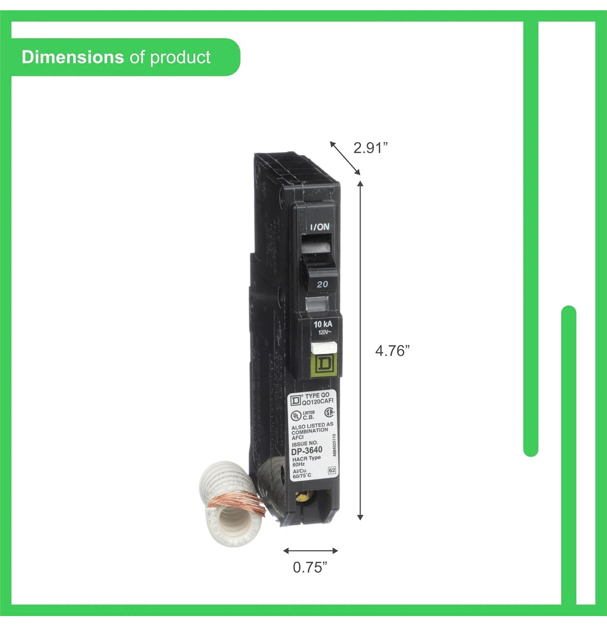 Square D Combination Arc Fault Circuit Breaker 20A - photo 2