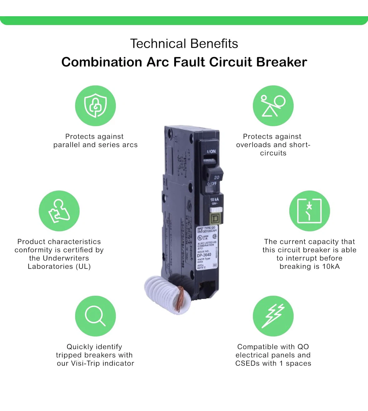 Square D Combination Arc Fault Circuit Breaker 20A - photo 3