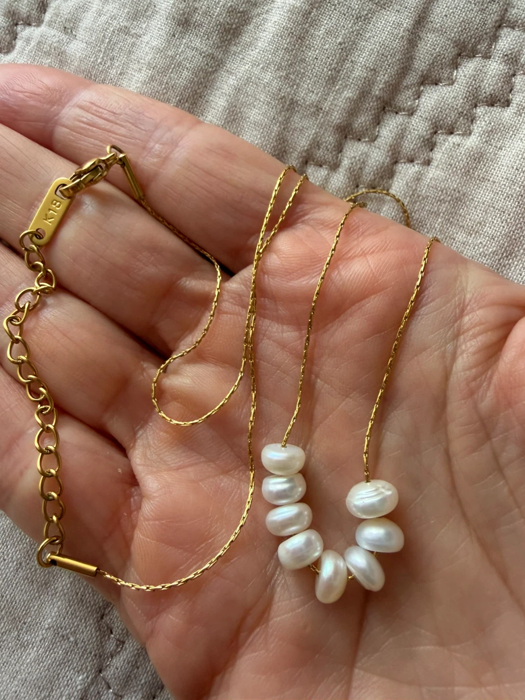 18k real pearl necklace