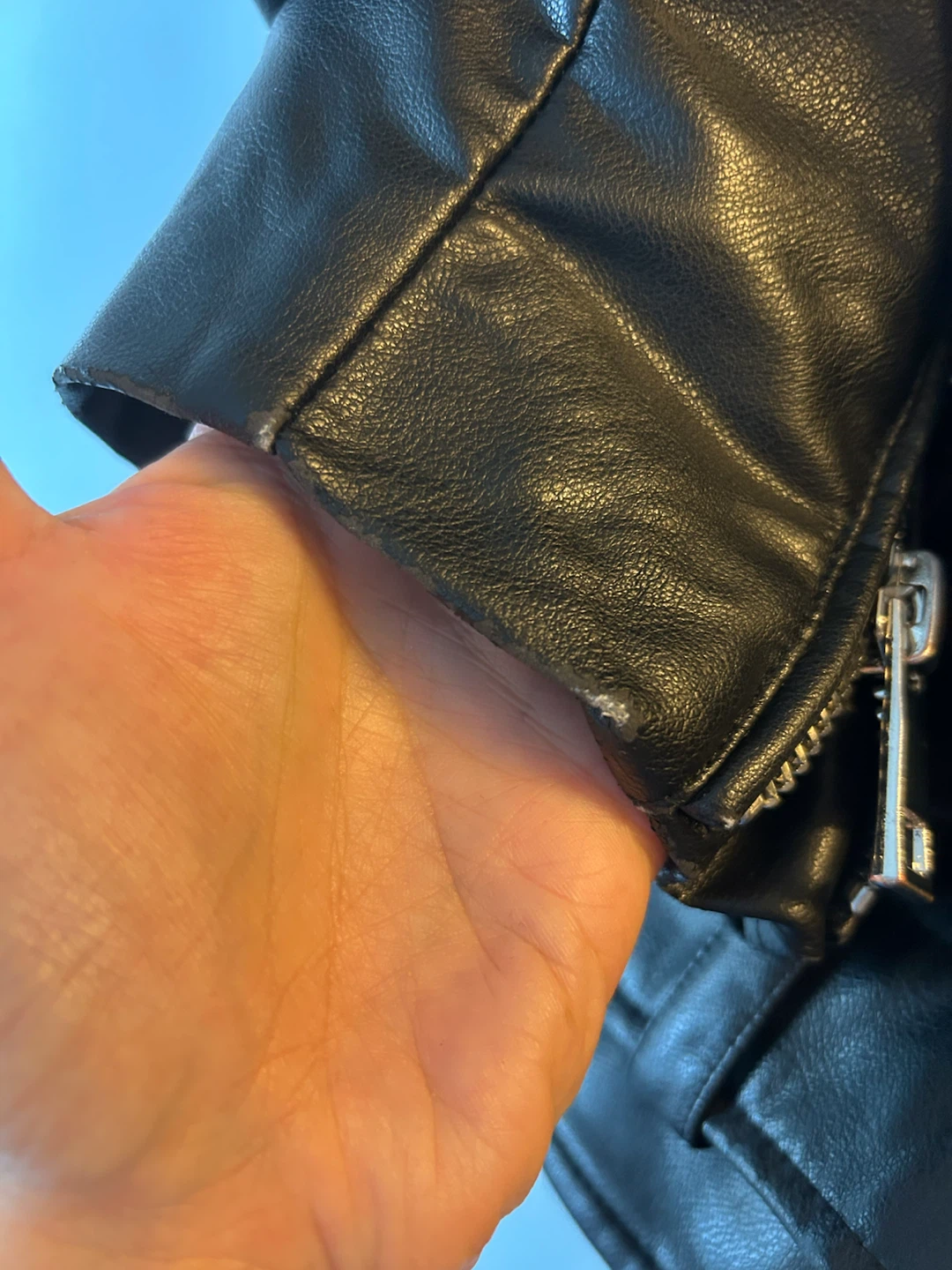 Zara Faux Leather Moto Jacket oversized - photo 4