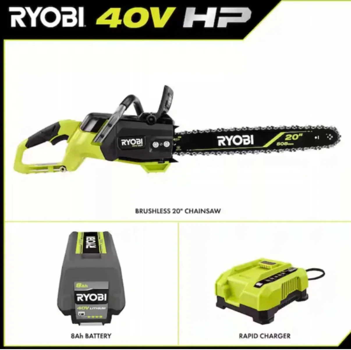 Ryobi 40V HP Brushless 20" Chainsaw Kit
