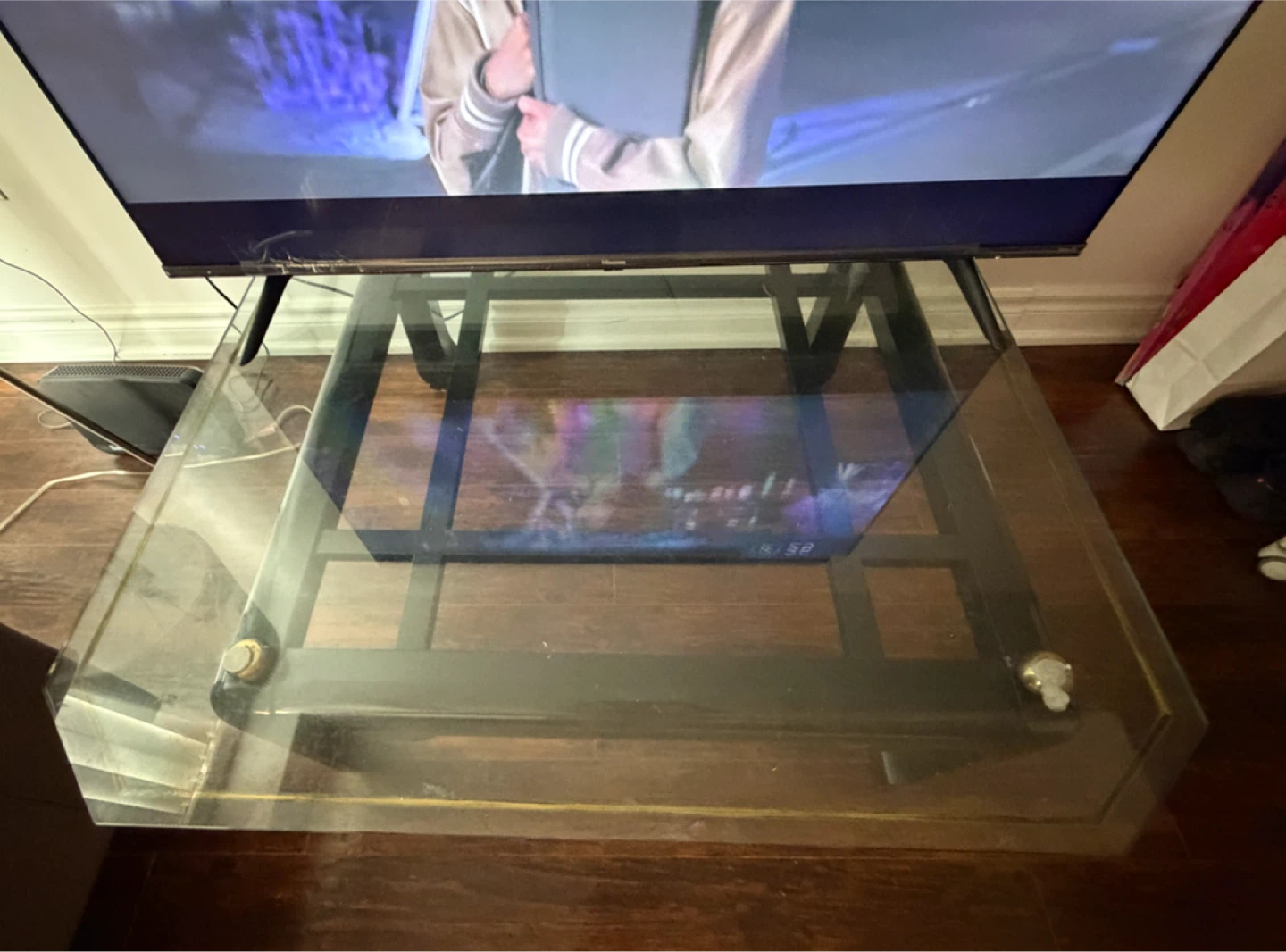 Glass Coffee Table with Black Base - photo 2