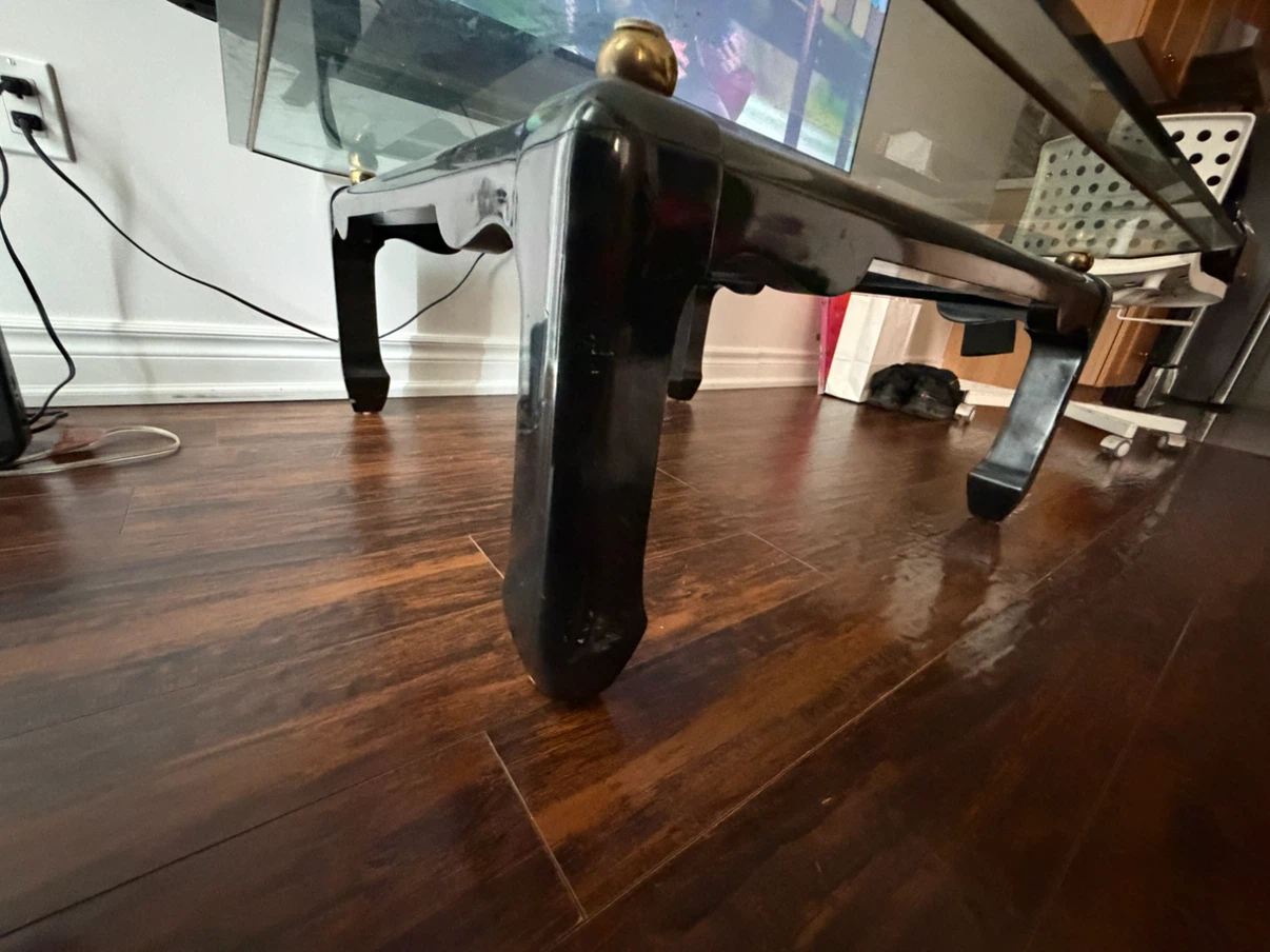 Glass Coffee Table with Black Base - photo 3