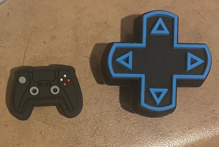 2-Piece Black Gaming Controller Charms