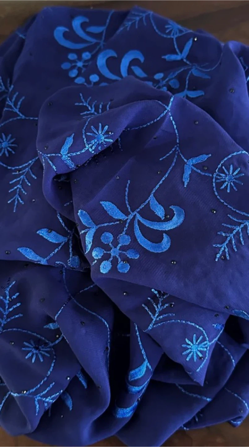 Cobalt Blue  Chiffon Shawl/Scarf - New