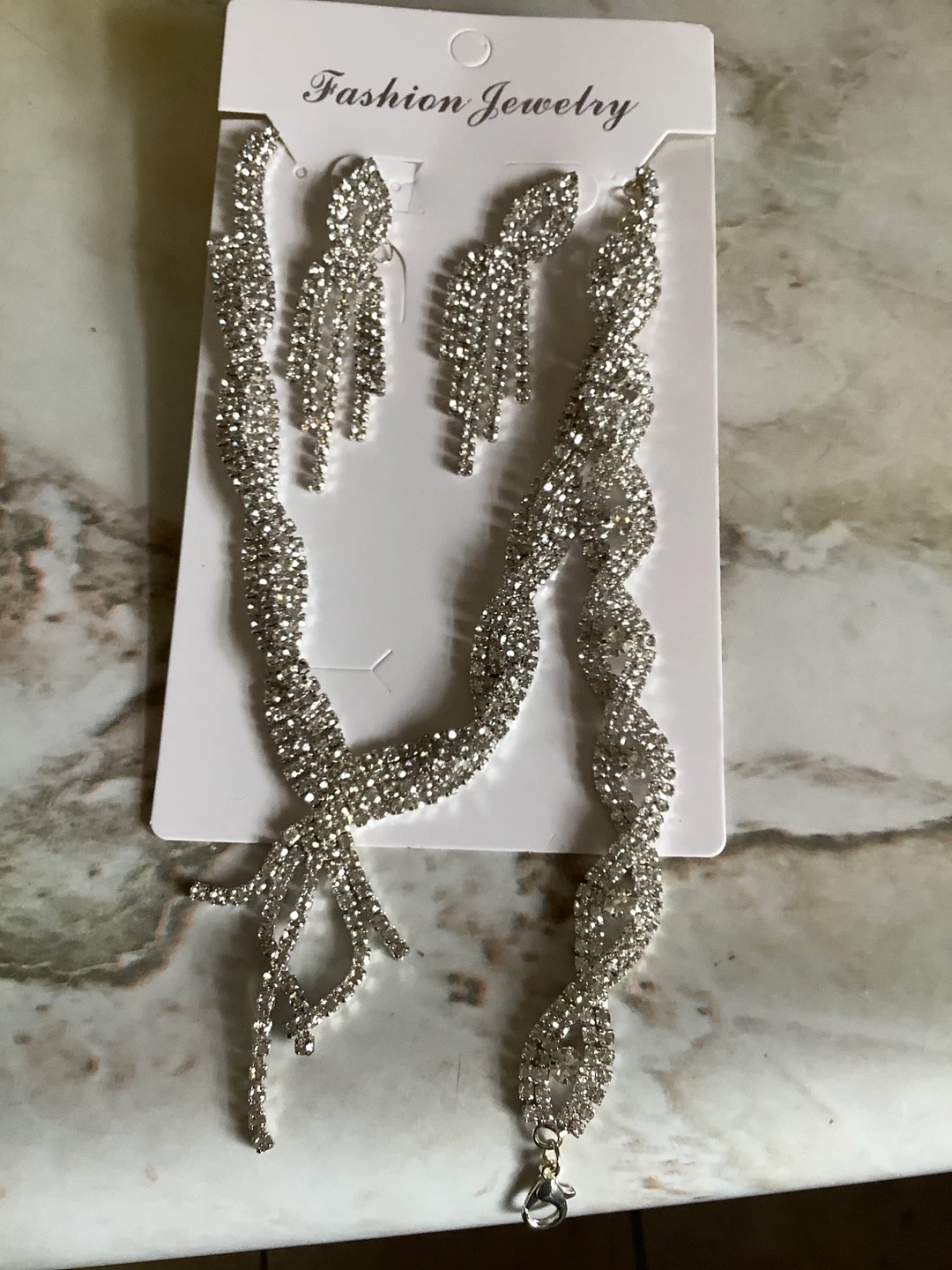 Fashion Jewelry Set - Rhinestone Necklace and Earrings - photo 2