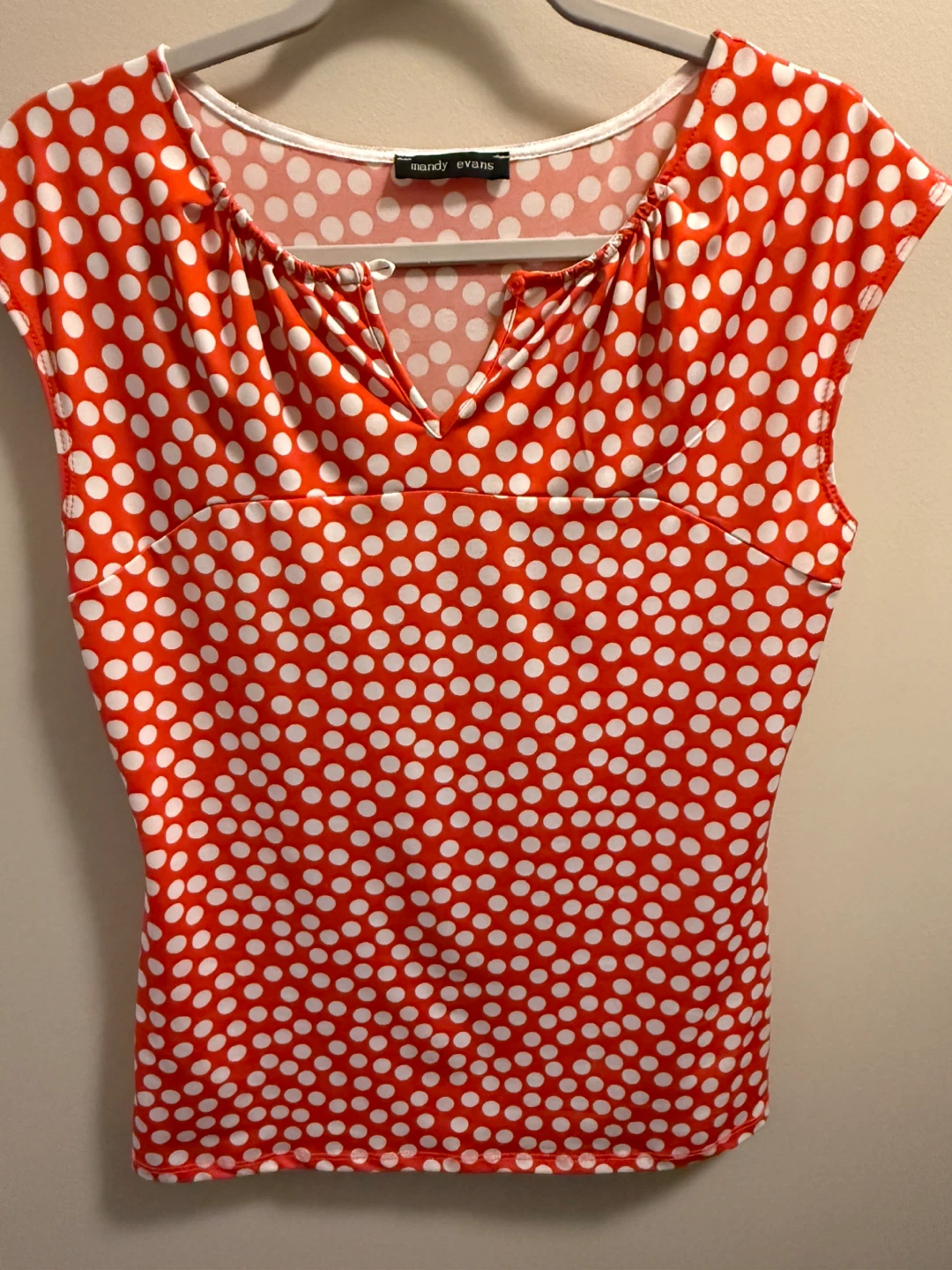 Mandy Evans Orange Polka Dot Top