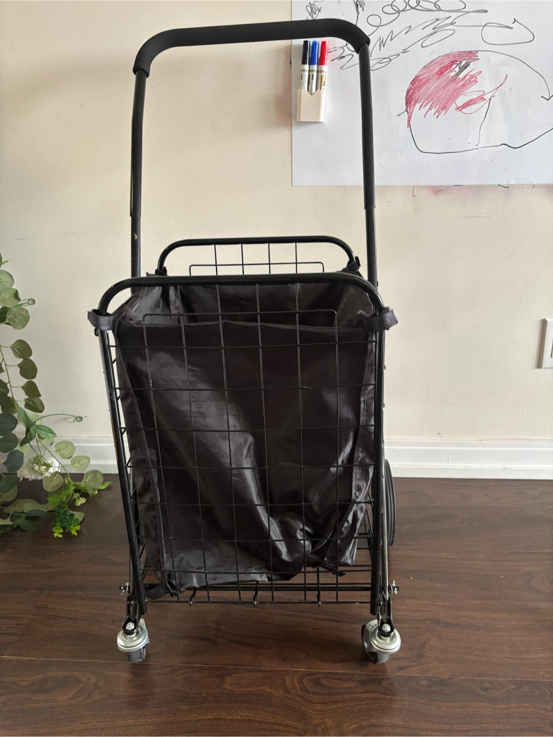 Black Shopping Cart with Bag