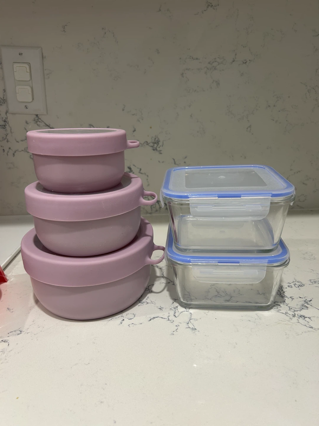 Silicone Lid Containers and Glass Food Containers