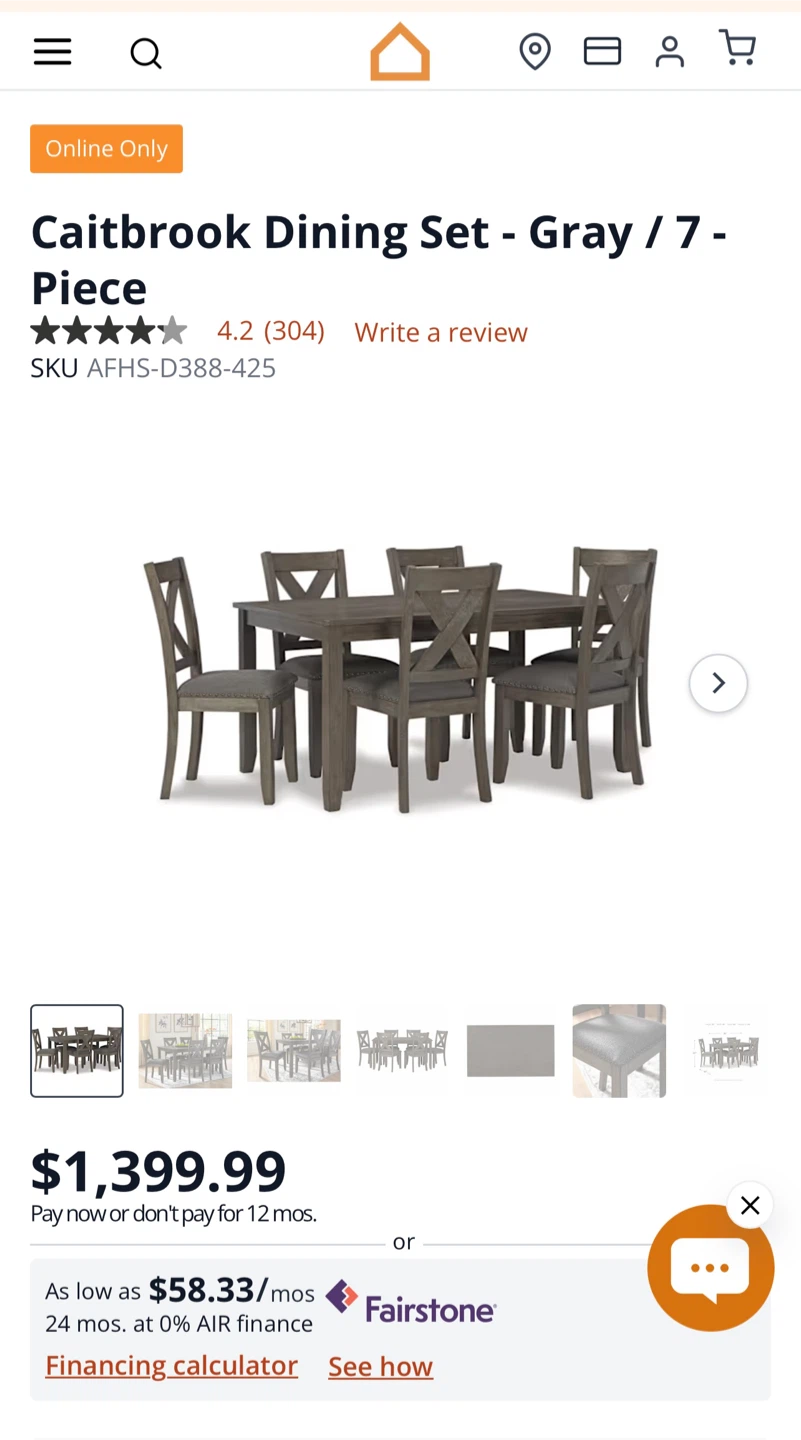 Caitbrook 7-Piece Dining Set - Gray