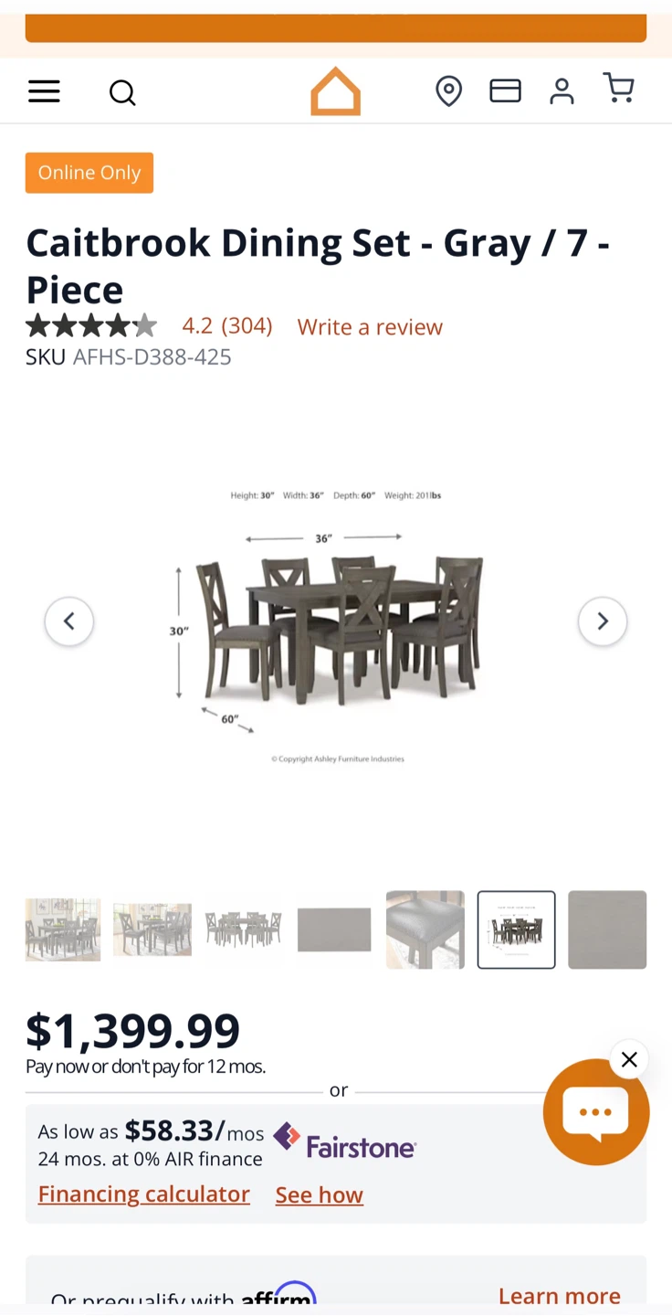 Caitbrook 7-Piece Dining Set - Gray - photo 2