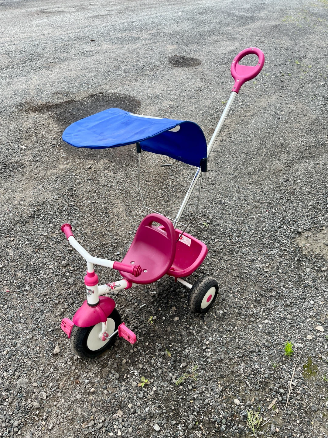 Kids Tricycle with Push Handle and Sun Canopy