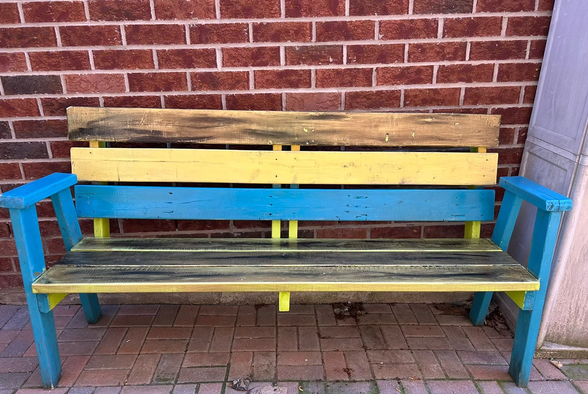 Colourful Wooden Outdoor Bench