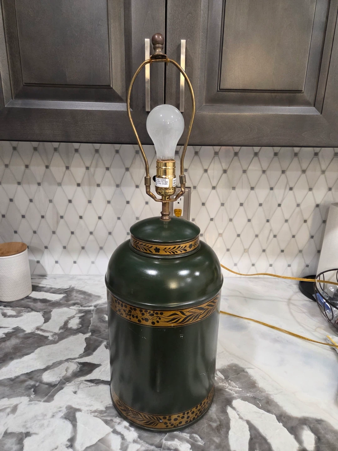 Vaughan Vintage Green Table Lamp with Decorative Band - photo 2
