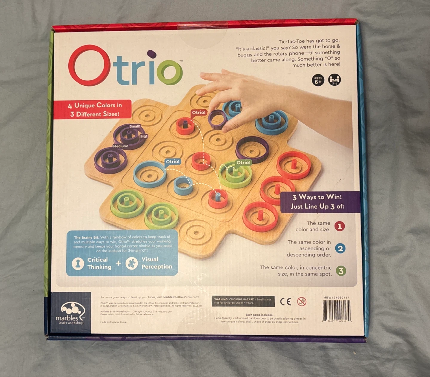 Otrio Marble Brain Workshop Strategy Game
