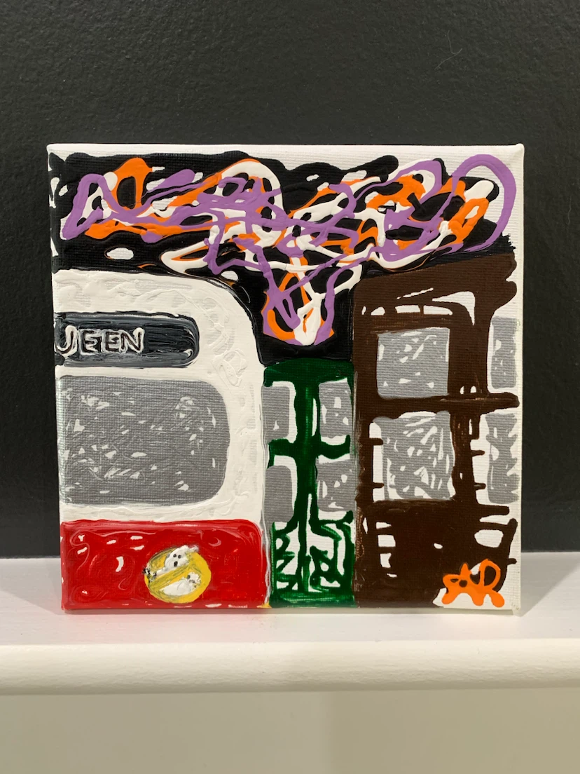 6x6 Queen Streetcar ghost busters original painting