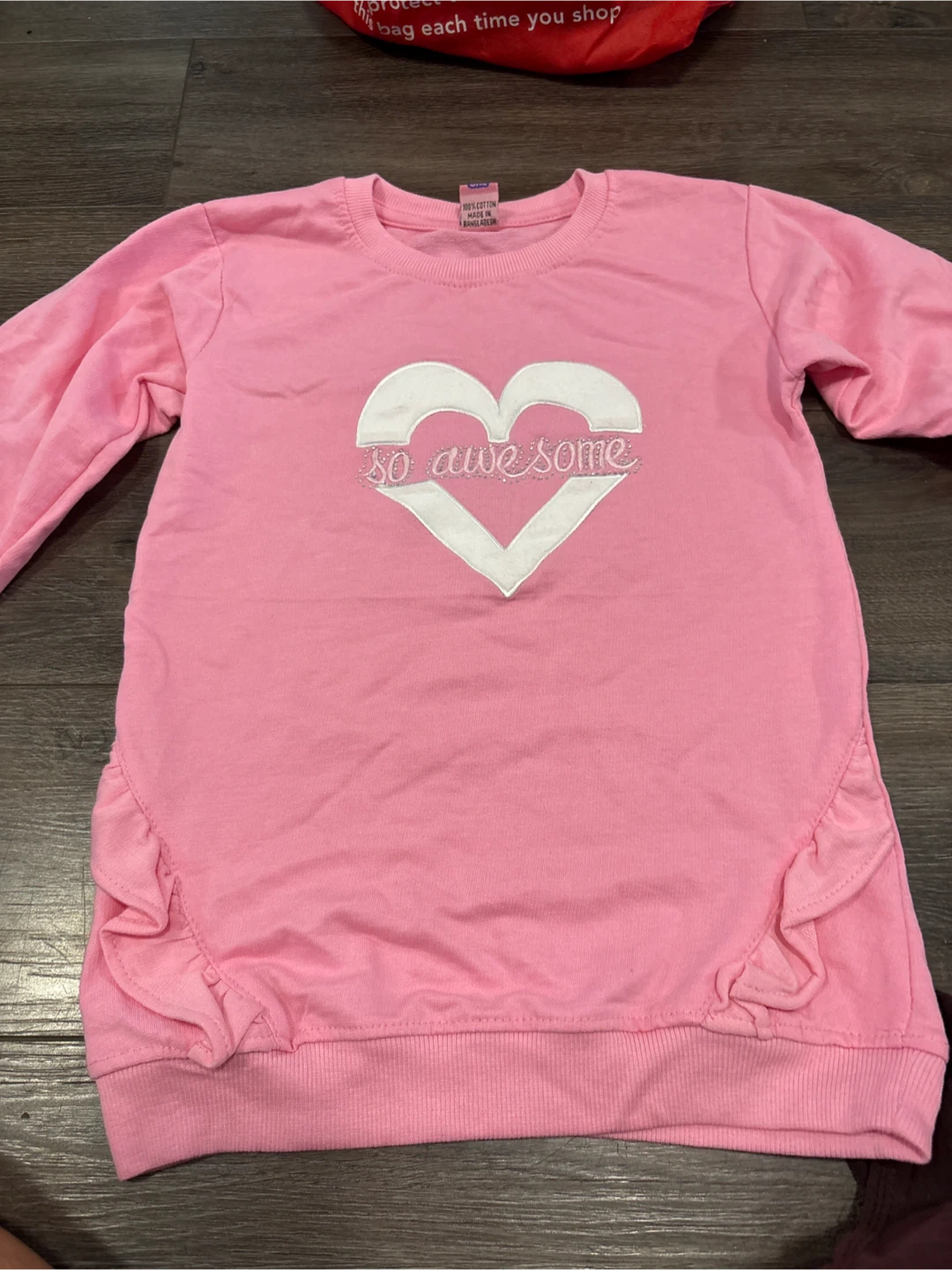 Pink RA Fashion Girls "So Awesome" Heart Graphic Top - photo 4