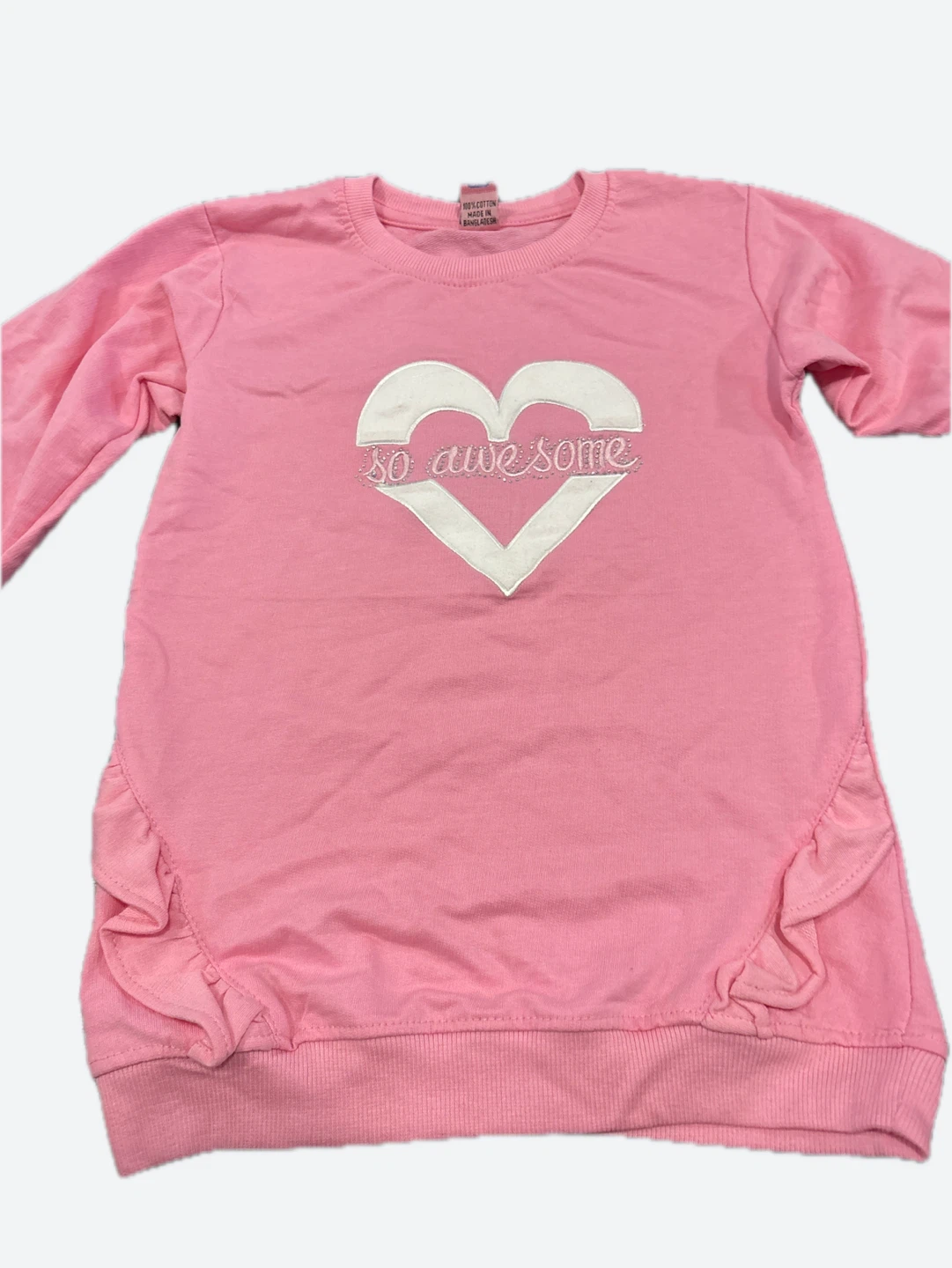 Pink RA Fashion Girls "So Awesome" Heart Graphic Top