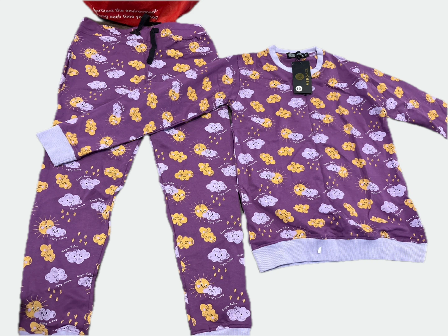 Versace Kids Purple Sun & Clouds Pajama Set