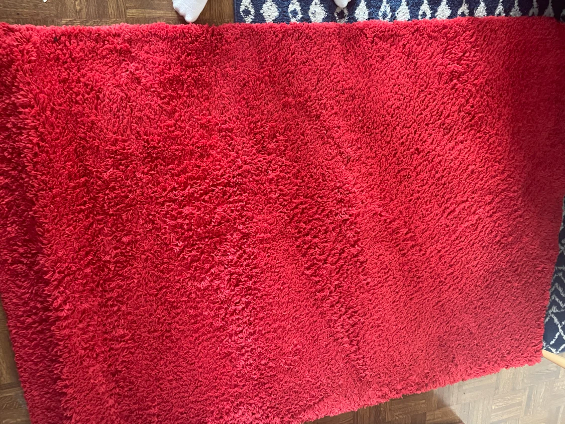 OBO! Bright Red Shag Area Rug 52x72 Like New - photo 3