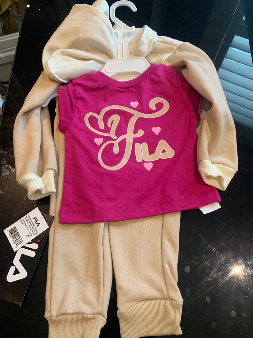 Fila Toddler Girls' 2-Piece Outfit Beige/Pink Size 2T - photo 3