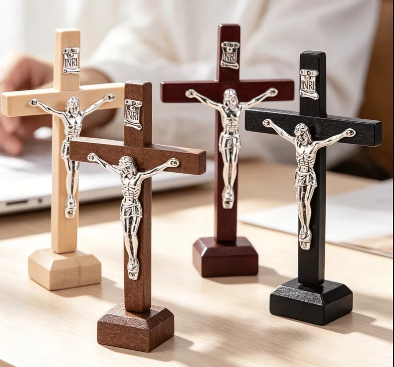 Wooden Crucifix Statue Jesus Christ Christian Decor