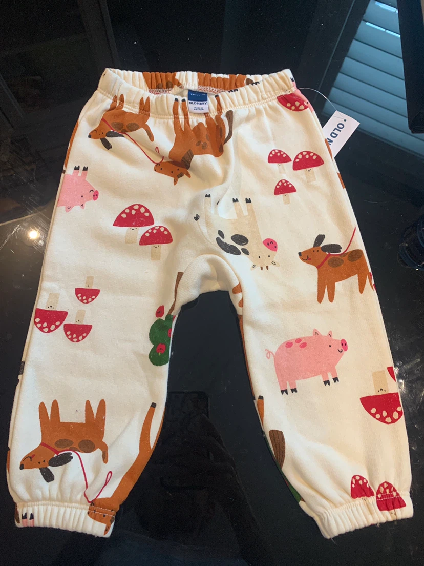 Old Navy Baby Pants 12-18M Farm Animal Print