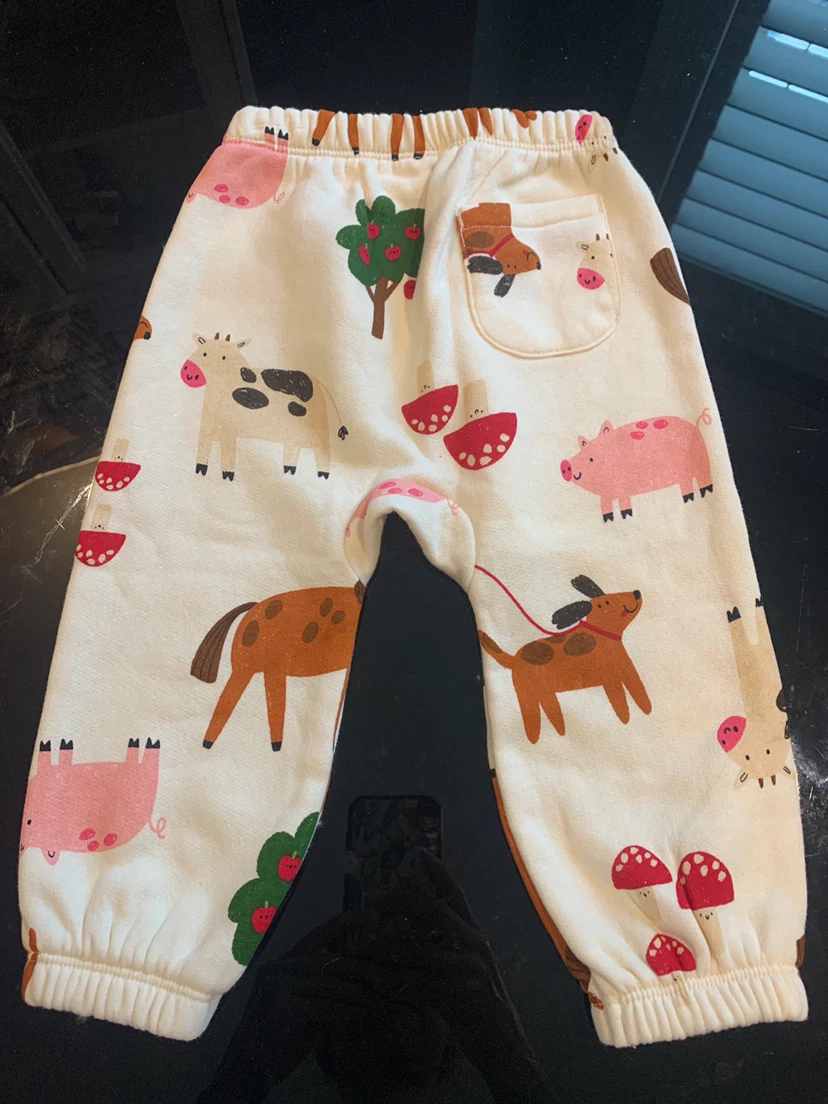 Old Navy Baby Pants 12-18M Farm Animal Print - photo 3
