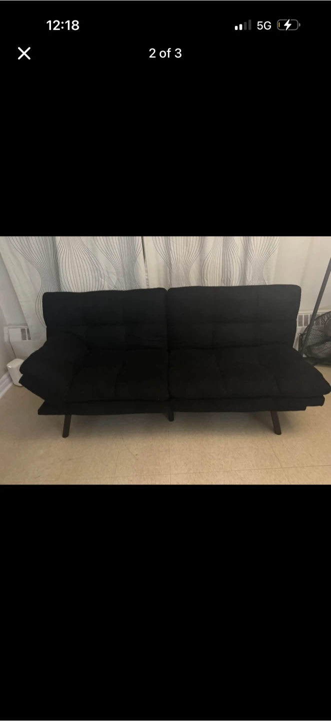 Black Futon Sofa - photo 2