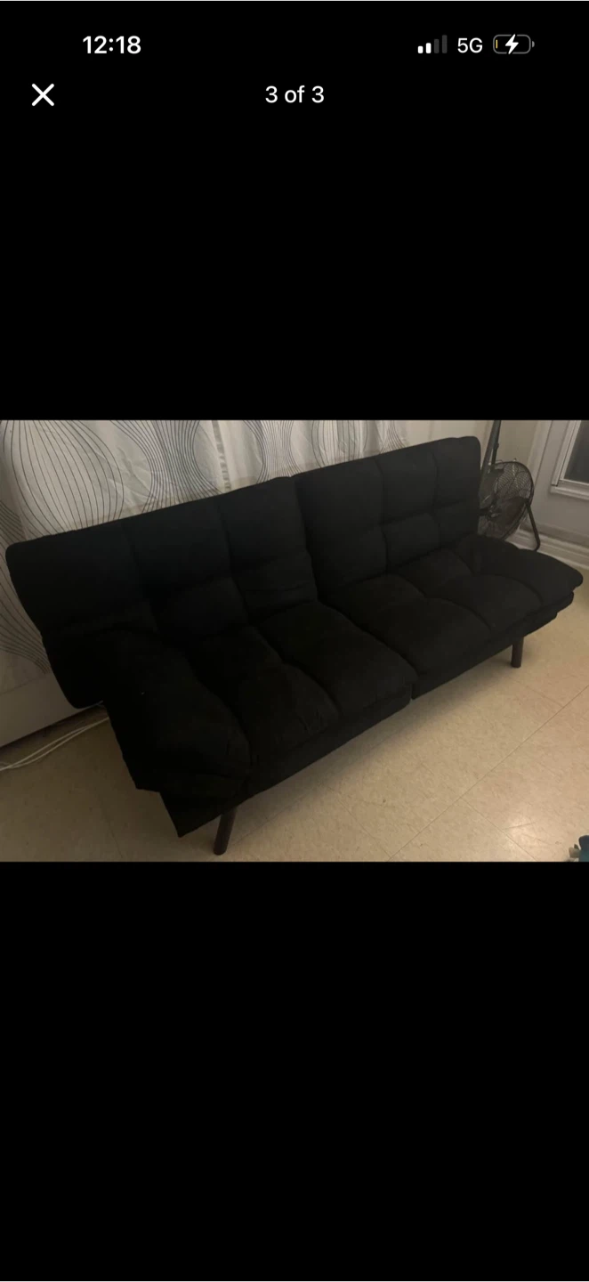 Black Futon Sofa - photo 3