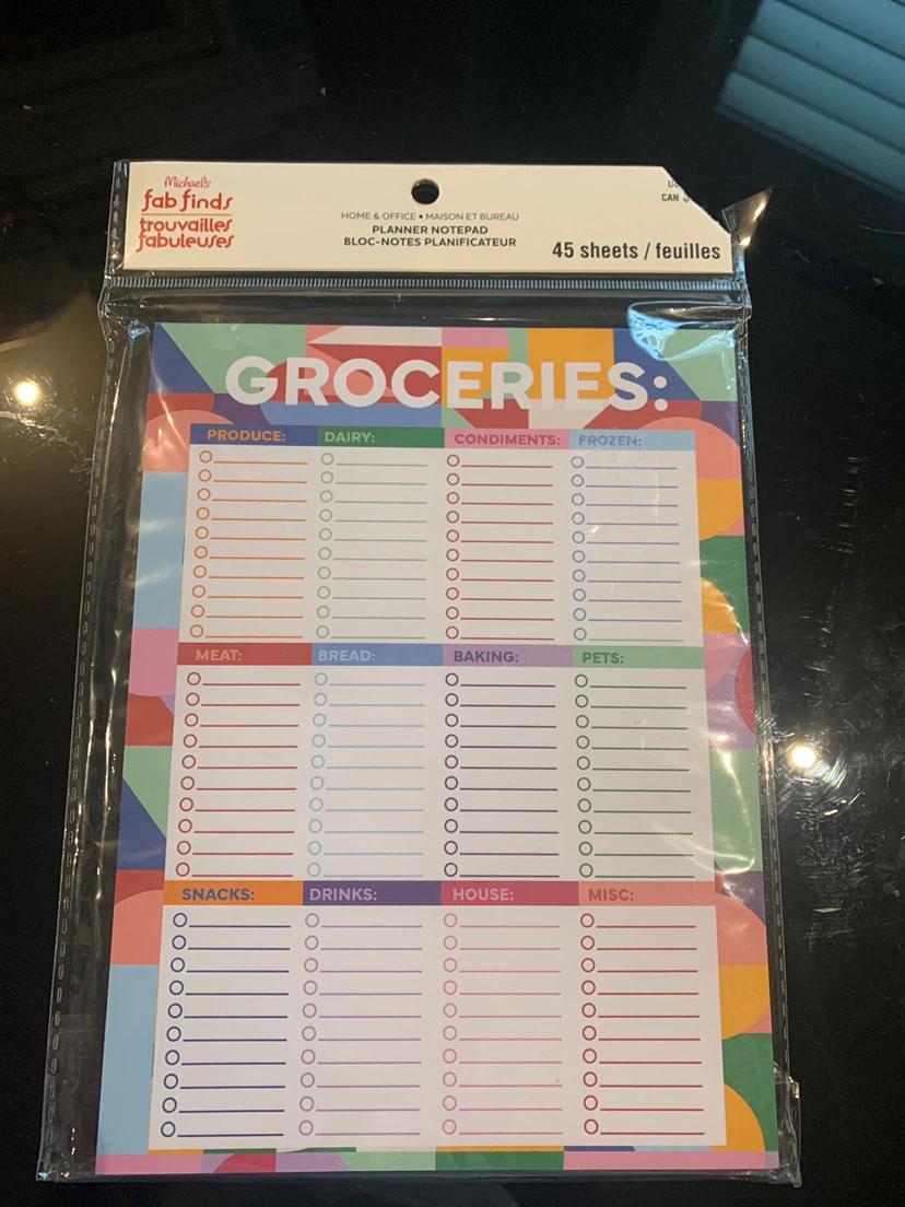 Fab Finds Groceries Planner Notepad