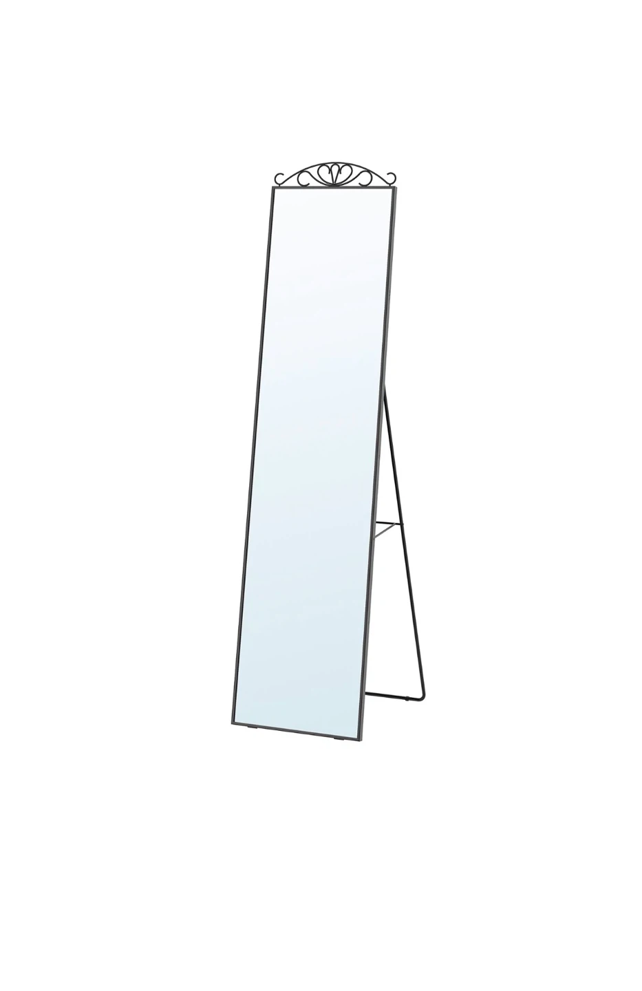 Standing Floor Mirror with Decorative Top