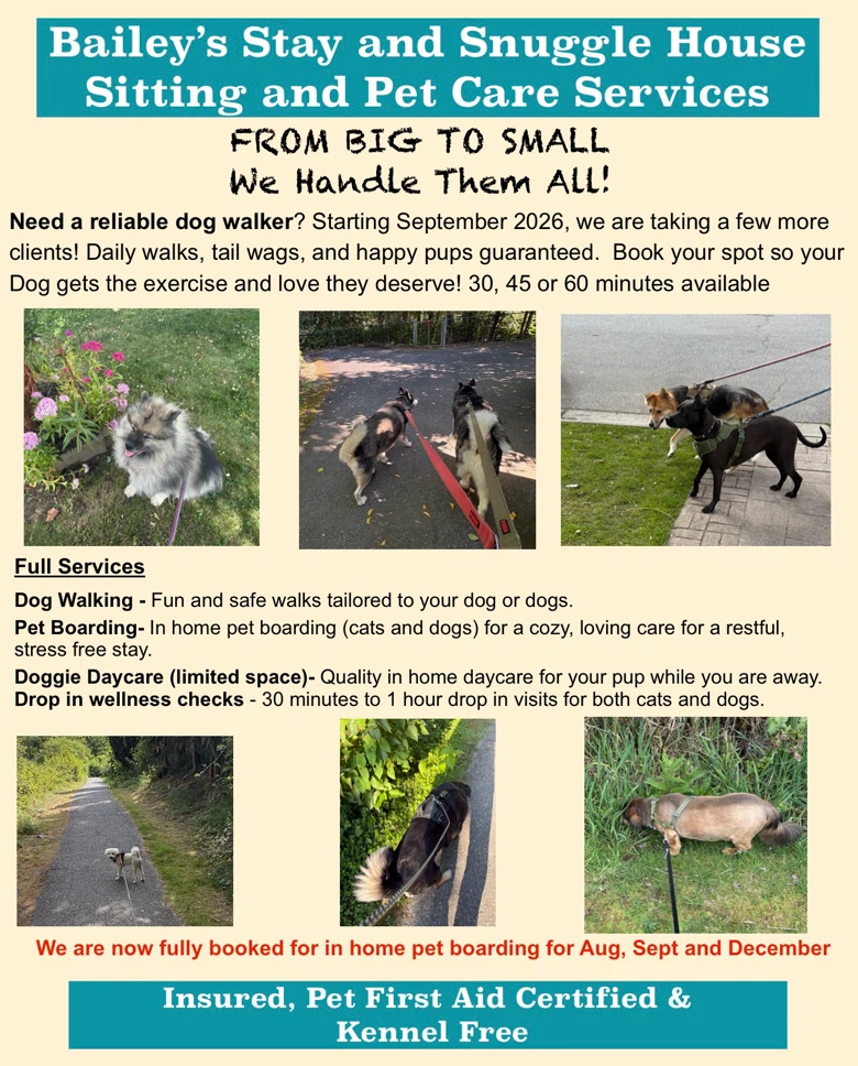 Bailey's Stay and Snuggle House Sitting and Pet Care Services