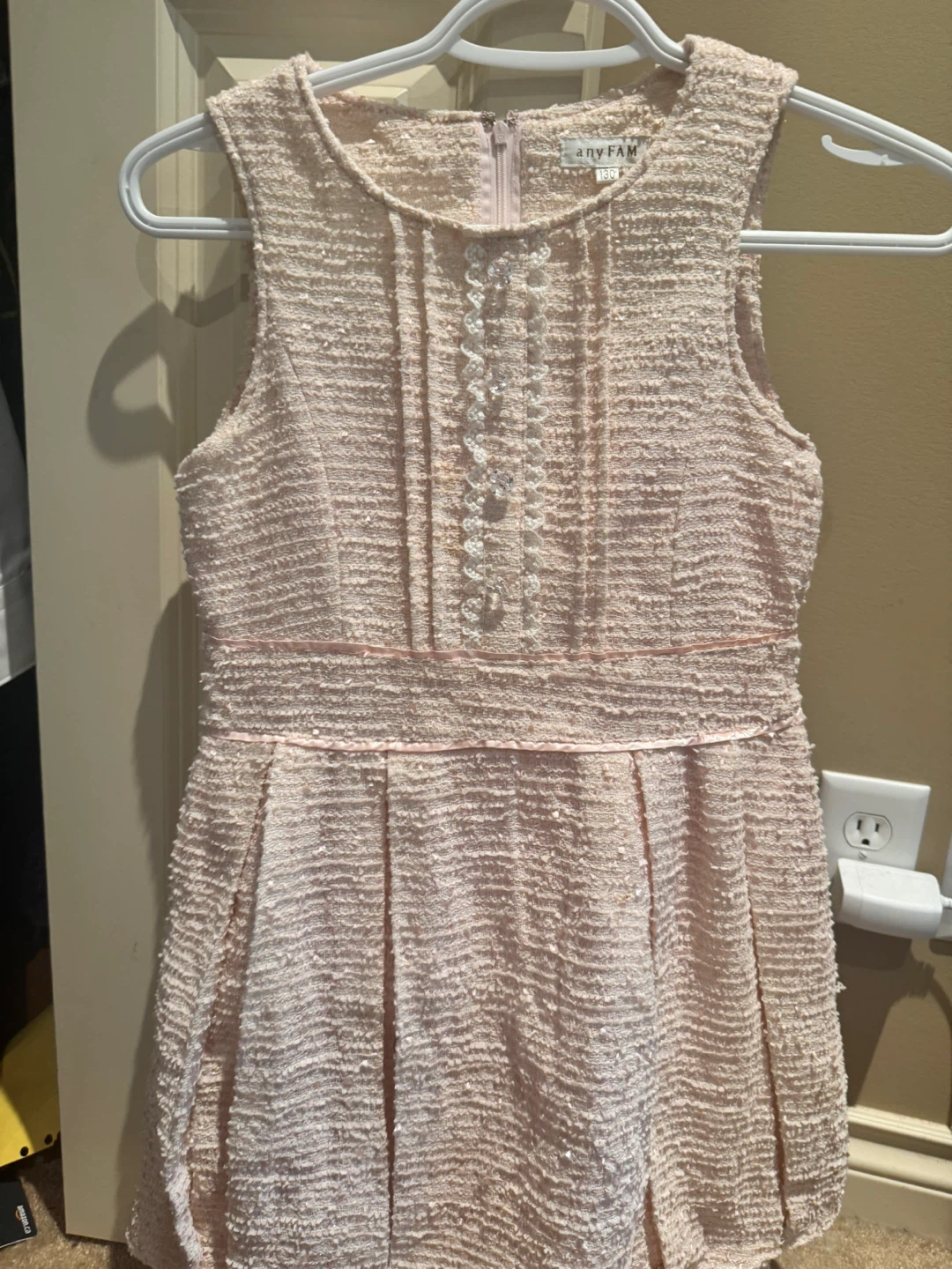 any FAM Pink Tweed Dress Size 130