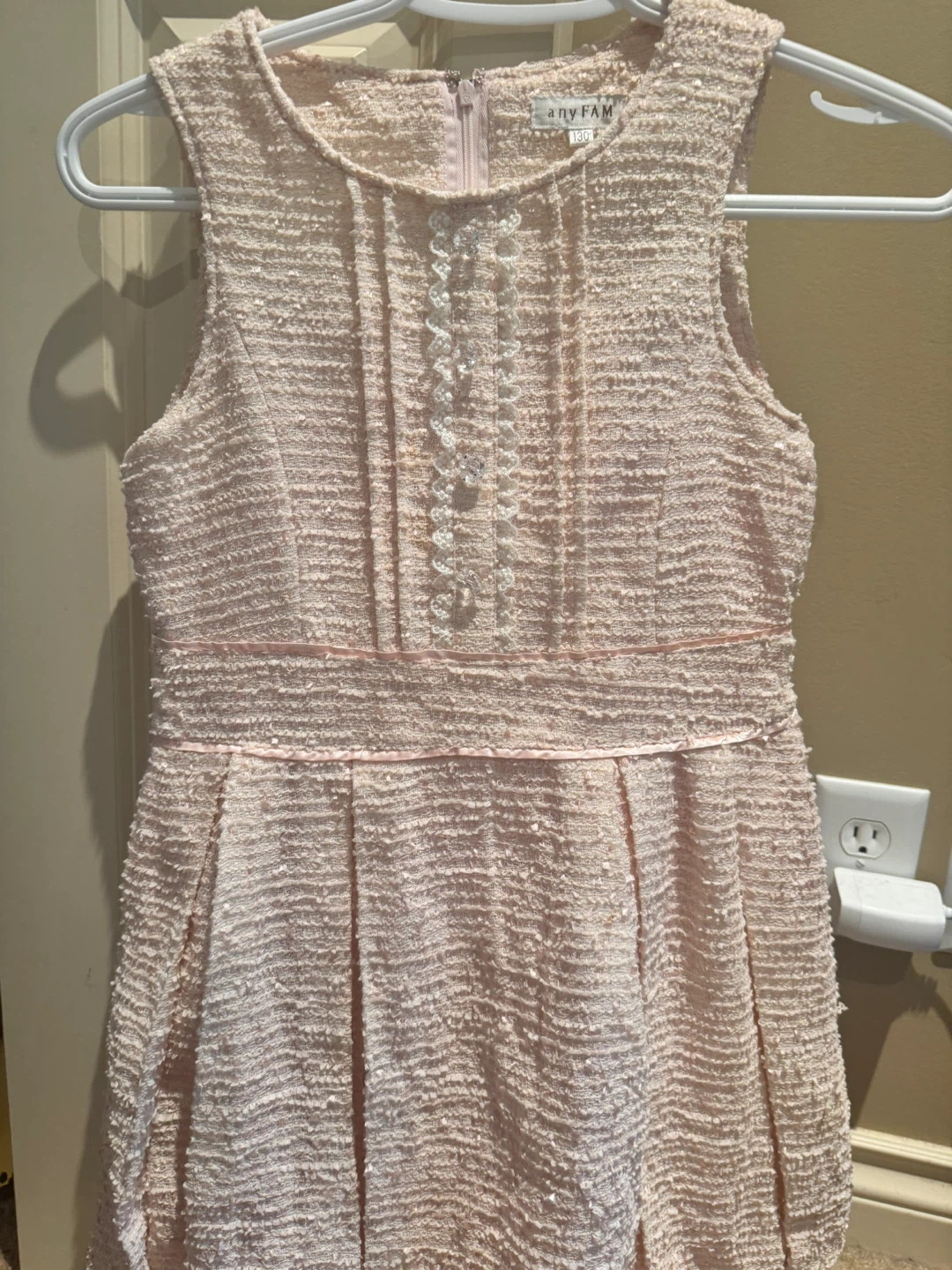 any FAM Pink Tweed Dress Size 130 - photo 2
