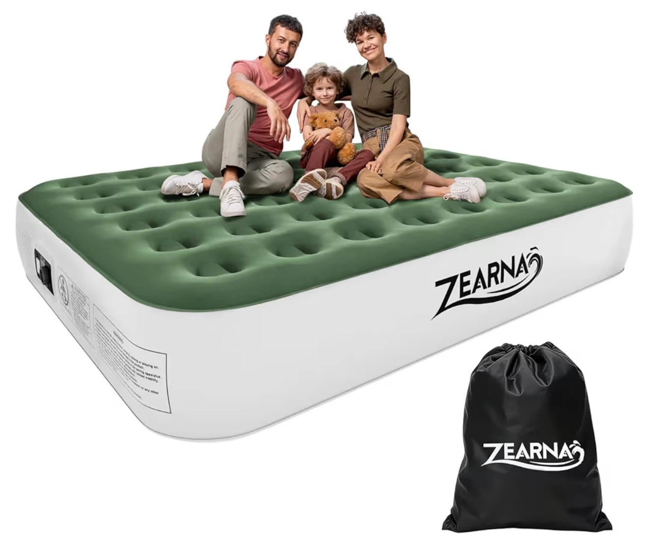 ZEARNA Inflatable Air Mattress Queen 80" x 60" x 13" with Pump