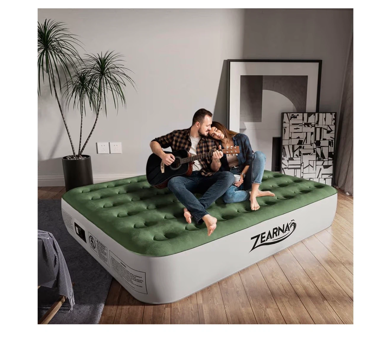 ZEARNA Inflatable Air Mattress Queen 80" x 60" x 13" with Pump - photo 2