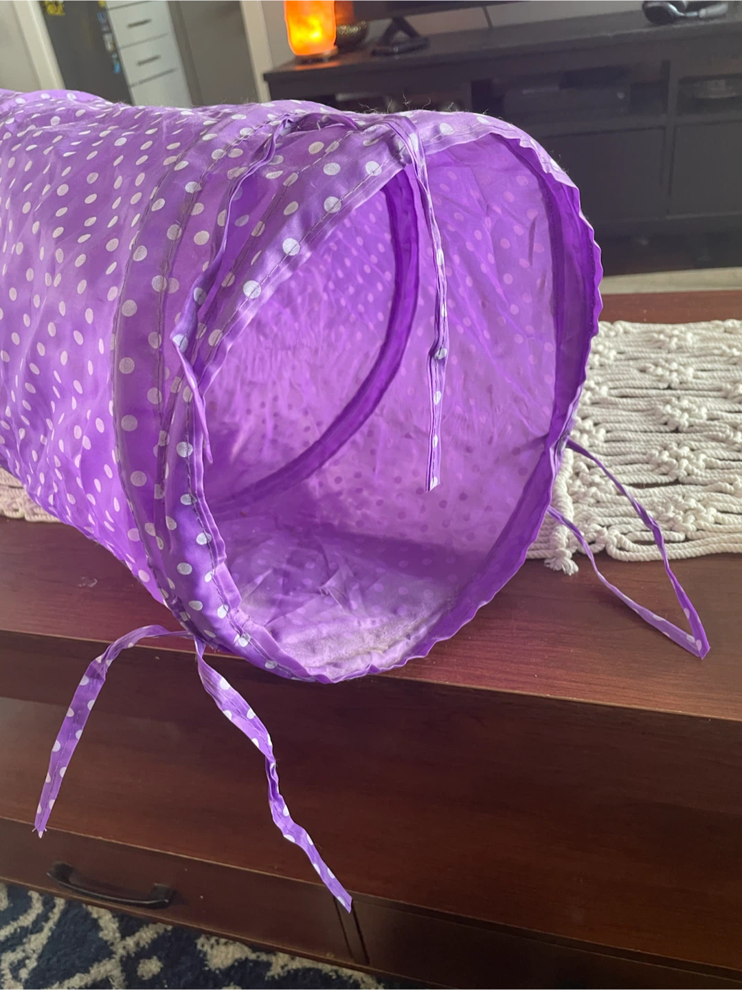 Purple Polka Dot Pet Tunnel with Toys - photo 4