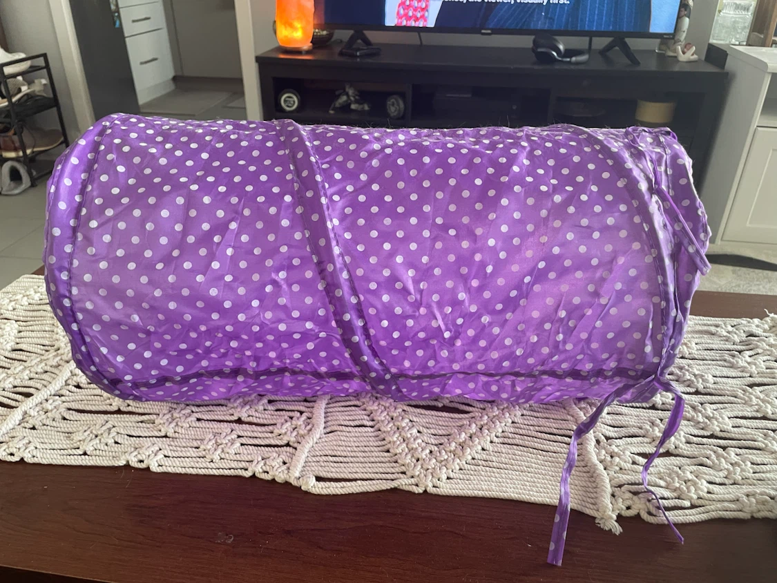 Purple Polka Dot Pet Tunnel with Toys - photo 5