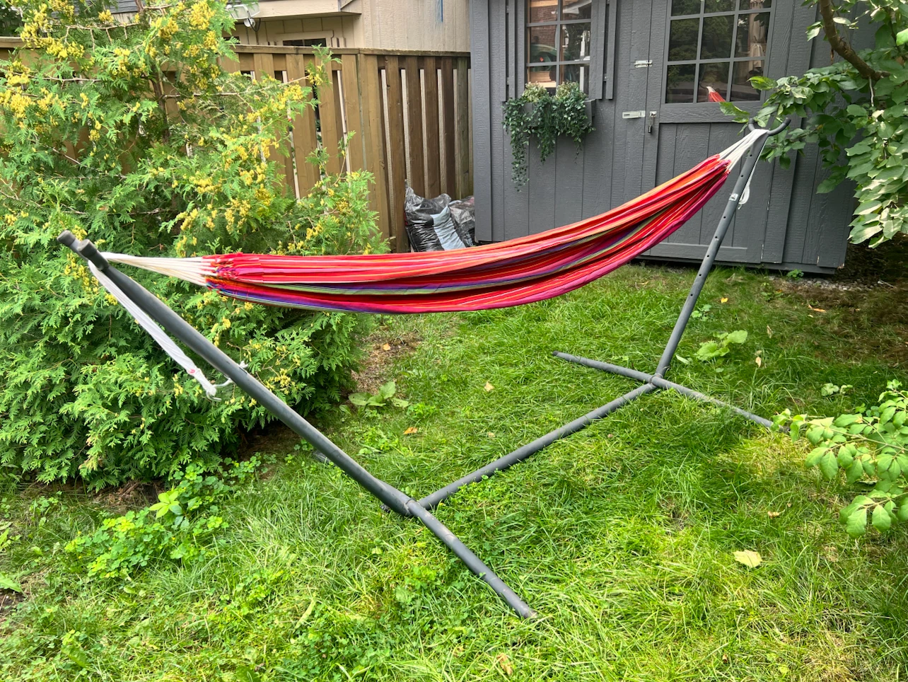 Multi-colourful Hammock with Heavy Duty Steel Stand