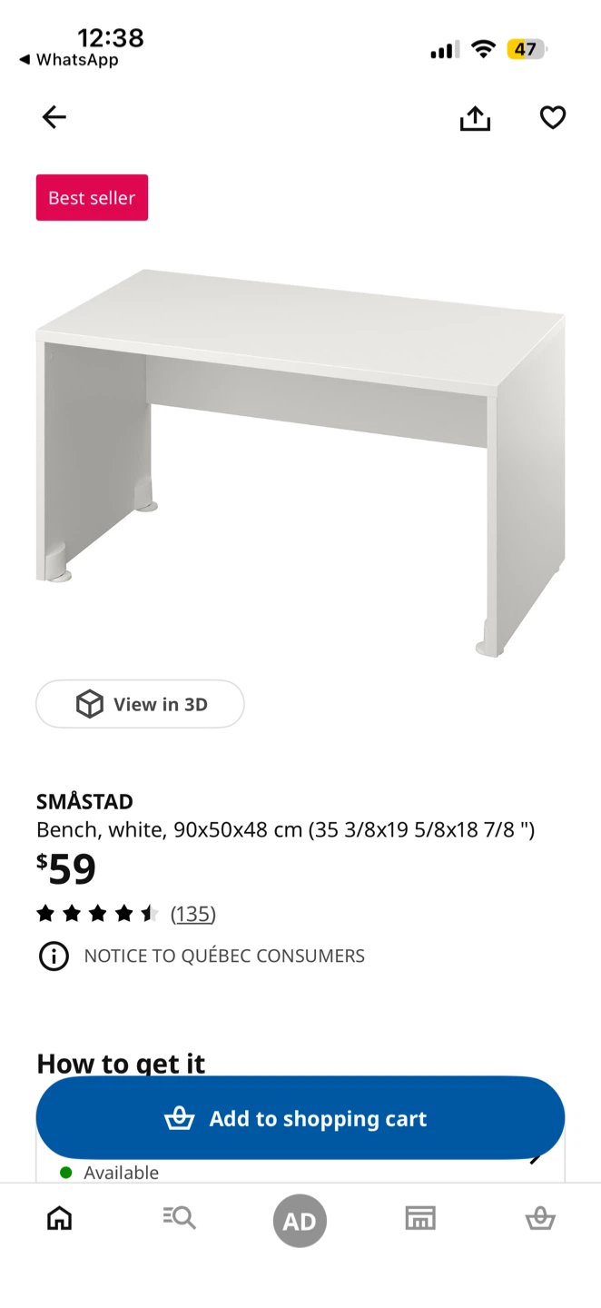 SMÅSTAD Box and bench White 90x49x48 cm - photo 3
