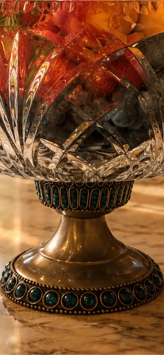 Crystal Footed Fruit Bowl with Ornate Base - photo 2
