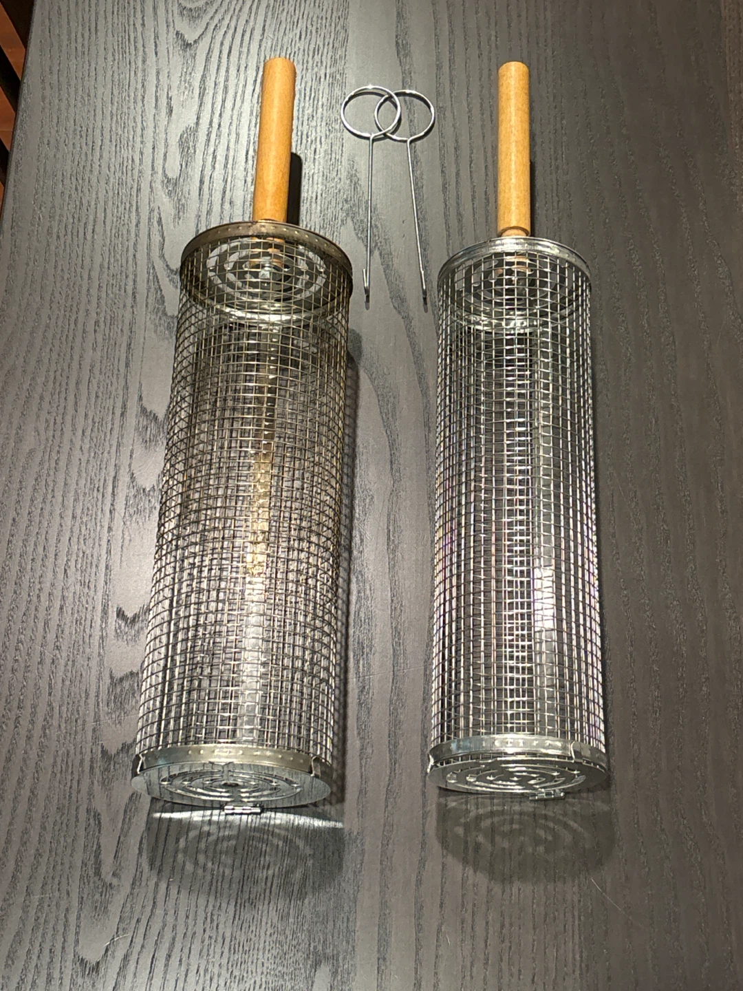 2PCS Rolling Grill Baskets with Removable Wooden Handle - photo 5
