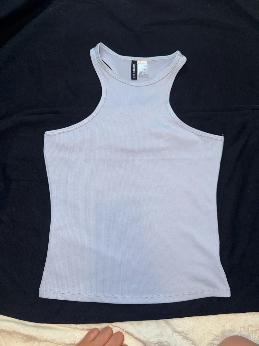 Divided H&M Ribbed Tank Top - Light Blue - Size S