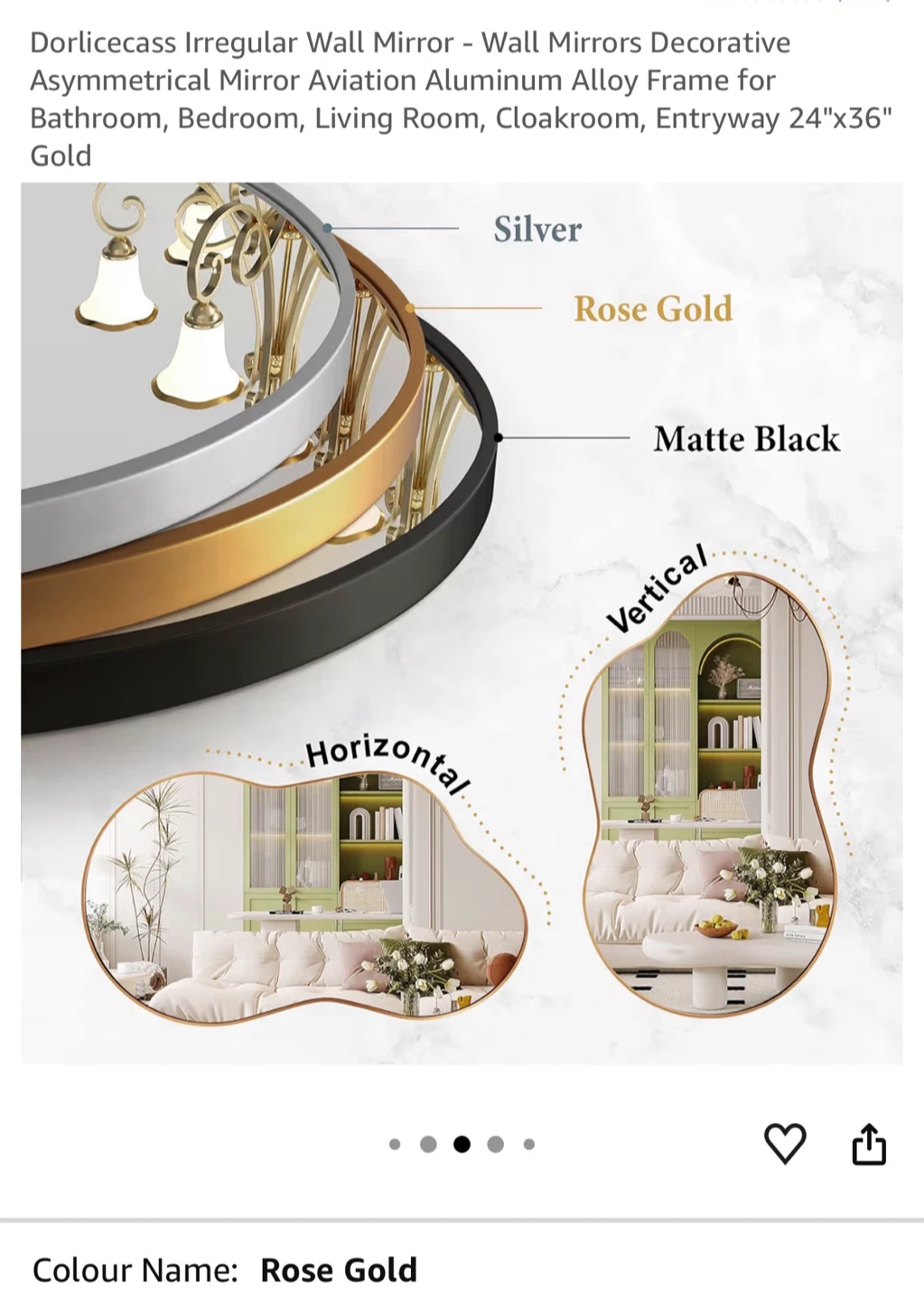Irregular Wall Mirror - Rose Gold - photo 2